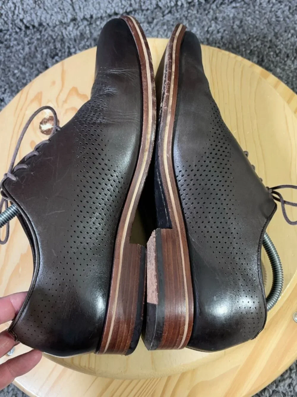 Cole Haan Washington Grand Laser Wingtip Oxford Mens Size 9 Leather Dress Shoes